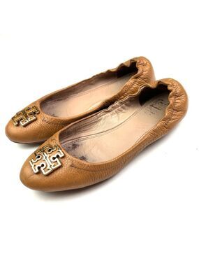 Tory Burch Melinda Tan Leather Ballet Flats size 7.5